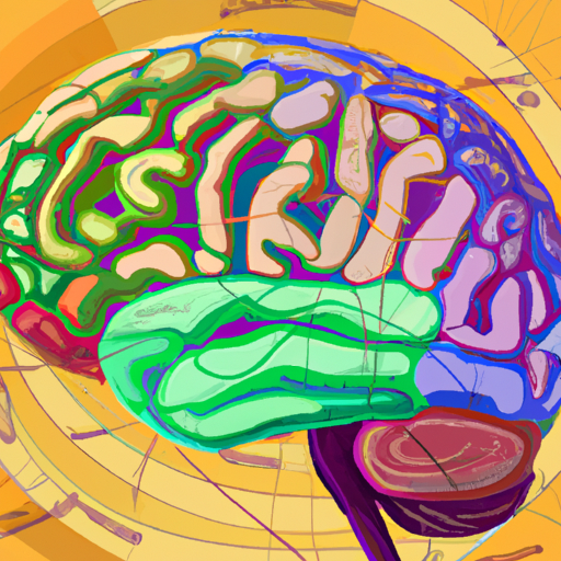 איור של מוח עם מקטעים שונים המייצגים פרמטרים פסיכומטריים שונים